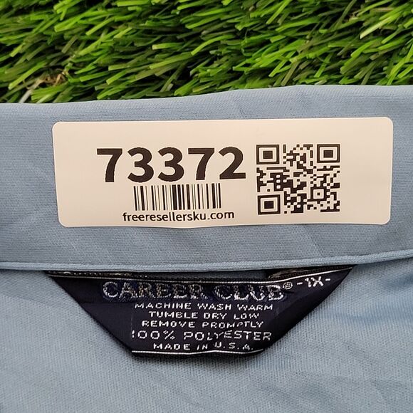 Vintage 70s Disco Hippie Button Shirt XL 25x29 Blue - Picture 8 of 12